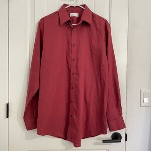NWOT Nordstrom Rack Traditional Fit Non-Iron Maroon Dress Shirt